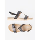 GOODIN Women's black sandals with a snakeskin motif | Shoptok.si