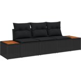 vidaXL set vrtnih kavčev s blazinami črna poli ratan akacije | Shoptok.si
