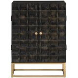  Komoda crna 55 x 34 x 75 cm od masivnog drva manga i željeza | shoptok.hr