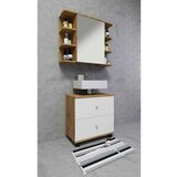 MID.YOU Omara Z Ogledalom Nilosi, Bela, Barva Hrasta | Shoptok.si