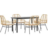  Vrtna garnitura - 5-dijelni vrtni blagovaonski set s jastucima poliratan i staklo | shoptok.hr