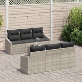  Set sofe 7 pcs Svijetlo siva i tamno siva poliratan | shoptok.hr
