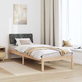  Okvir kreveta smeđe i tamnosivo 75 x 190 cm Masivna borovina | shoptok.hr