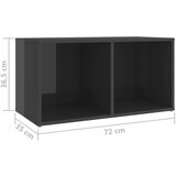 TV omarice 2 kosa visok sijaj sive 72x35x36,5 cm iverna plošča, (20733312) | Shoptok.si