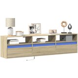 vidaXL Stenska TV omarica z LED lučkami sonoma hrast 180x31x45 cm | Shoptok.si