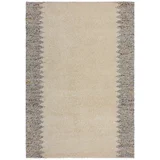 Flair Rugs Siva/kremno bela ročno tkana preproga iz mešanice volne 80x150 cm Minerals Border –
