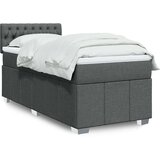 vidaXL Box spring postelja z vzmetnico temno siva 100x200 cm blago | Shoptok.si