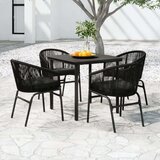  5-dijelni vrtni blagovaonski set crni | shoptok.hr