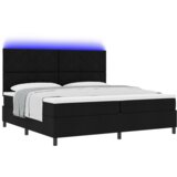  Box Spring Postelja z Vzmetnico & LED Črna 200x200 cm Tkanina, (22081261) | Shoptok.si