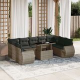  10-dijelni set vrtnih sofa od poliratana s jastucima sivi | shoptok.hr