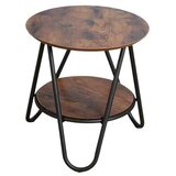LEAN okrogla klub miza s dodatno polico 40 × 42 cm – industrijski stil | Shoptok.si