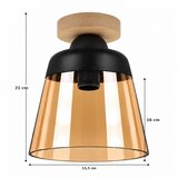  BRILAGI-LED Plafonsko svetlo R GLASS 1xE27/60W/230V prečnik 15,5 cm hrast/dimljeno bež | Eponuda.com