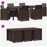  Vrtni set za objed s jastukom 7 pcs Smeđa i antracit PP | shoptok.hr