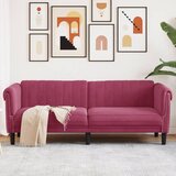 vidaXL Trosjed crvena boja vina baršunasti | shoptok.hr
