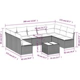  10-dijelni set vrtnih sofa s jastucima bež od poliratana | shoptok.hr