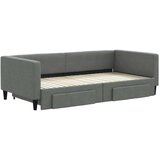 vidaXL Izvlečna dnevna postelja s predali temno siva 100x200 cm blago | Shoptok.si