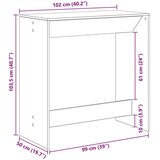  Barska miza Črna Orehovina 102 x 50 x 103,5 cm Konstruiran les, (5000268669) | Shoptok.si