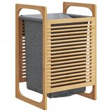  Košara za rublje sa sivom vrećom 32 x 30 x 36,5 cm od bambusa | shoptok.hr