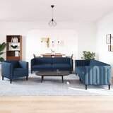  3-dijelni set sofa plavi od tkanine | shoptok.hr