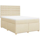  Krevet s oprugama i madracem krem 140 x 190 cm od tkanine | shoptok.hr