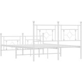 Metalni okvir kreveta uzglavlje i podnožje bijeli 140x200 cm | shoptok.hr