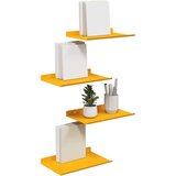  Polica na zidu s policom Zidne 4 pcs Žuta 30 x 18 x 2 5 cm - žuta boja senfa 30 x 18 cm 4 | shoptok.hr