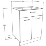 MID.YOU Kuhinjska Spodnja Omarica Esilo, Siva, Bela | Shoptok.si