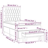vidaXL Box spring postelja z vzmetnico krem 90x190 cm blago | Shoptok.si