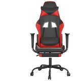  Masažna igraća stolica s osloncem crno-crvena od umjetne kože | shoptok.hr