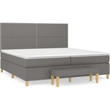  Box spring postelja z vzmetnico temno siva 200x200 cm blago, (20723888) | Shoptok.si