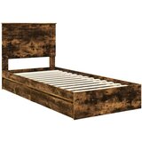  Krevet s od storage s uzglavljem Dimljeni hrast 90 x 190 cm | shoptok.hr
