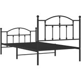  Metalni okvir kreveta uzglavlje i podnožje crni 100x190 cm | shoptok.hr