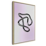  Slika - Silver Intricacies - Fluid Metallic Figure on a Gradient Background 80x120 U prirodnom drvenom okviru | shoptok.hr