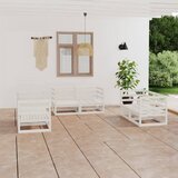Maison Chic Seti vrtnega pohištva - Vrtna garnitura - Vrtni pohištvo set 6-delna bela trdna borovina, (21815880) | Shoptok.si