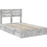  Postelja s shranjevanjem z vzglavjem Betonsko siva 135 x 190 cm, (5000106284) | Shoptok.si