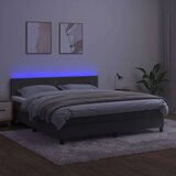  box spring s madracem LED tamnosivi 160x200 cm baršun | shoptok.hr
