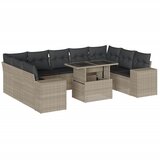  10-dijelni set vrtnih sofa poliratan s jastucima svijetlosivi | shoptok.hr