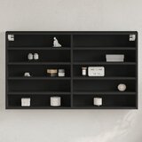 The Living Store Vitrina črna 100x15x58 cm inženirski les - Vitrina, (21554463) Cene
