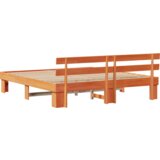  Smeđi okvir kreveta s uzglavljem 180x200 cm od čvrstog bora | shoptok.hr