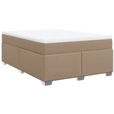 vidaXL Box spring postelja z vzmetnico kapučino 160x200cm umetno usnje, (21304887) | Shoptok.si