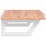  Zidna polica za umivaonik od čelika i masivne hrastovine Smeđa 100 x 40 x 2 cm | Shoptok.si