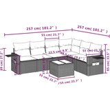  7-dijelni set vrtnih sofa od poliratana s jastucima bež | shoptok.hr