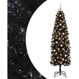 Umjetno usko božićno drvce s kuglicom 210 cm 300 LED lampica | shoptok.hr