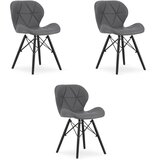 Brandless Stol LAGO eko usnje - siva / črne noge x 3, (22031628) | Shoptok.si