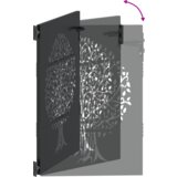 vidaXL Vrtna vrata Črna 105 x 125 cm Jeklo s prašnim premazom | Shoptok.si