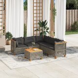 vidaXL 6-dijelni set vrtnih sofa od poliratana s jastucima sivi | shoptok.hr