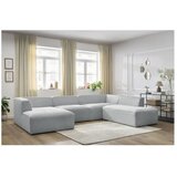 Bobochic Paris Svijetlo siva kutna garnitura od samta (s desnim kutom/u obliku slova "U") Megeve – | shoptok.hr
