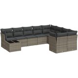 vidaXL 10-dijelni set vrtnih sofa od poliratana s jastucima sivi | shoptok.hr