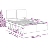  Okvir za krevet s uzglavljem Dimljeni hrast 160 x 200 cm | shoptok.hr