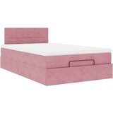 vidaXL Otomanski posteljni okvir z vzmetnico roza 120x200 cm žamet, (21607490) Cene